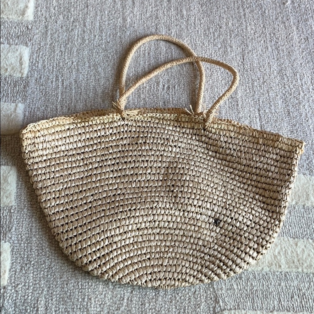 florabella straw hand bag cream beach bag